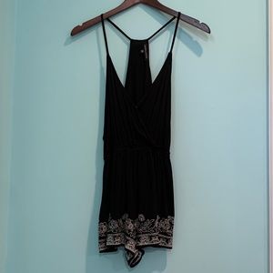 Kendall & Kylie Black and White Embroidered Romper